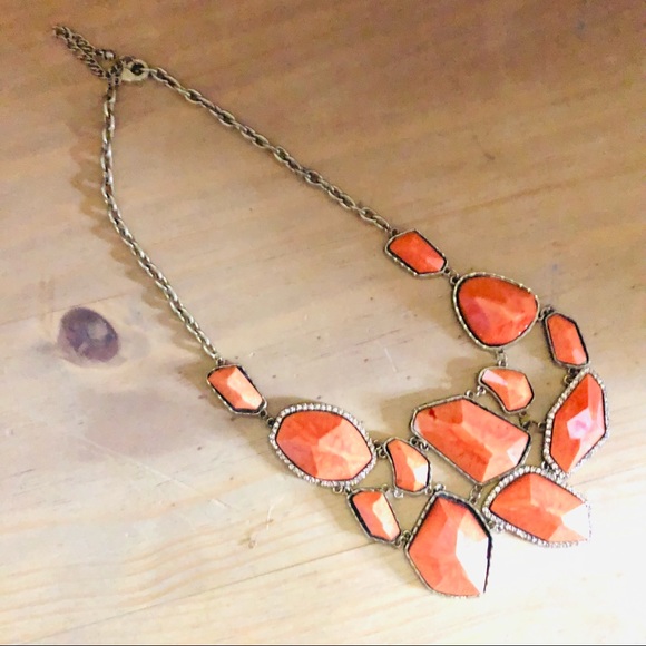 Tangerine rough cascade golden topaz stone necklace - Picture 6 of 6